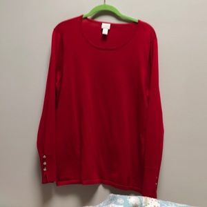 Christmas Red Sweater! Hurry!Size 3 Chicos so soft